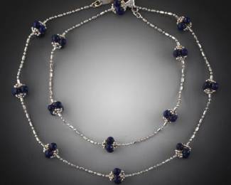 Tiffany Co. Gold and Lapis Lazuli Beads Necklace