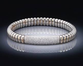 Hulchi Belluni Antwerp 18K and Diamond Flexible Stretching Tresore Bracelet