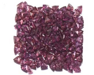 Multiple Unmounted 20.10 Ct Total Trillion Cut Rhodolite Garnet Gems