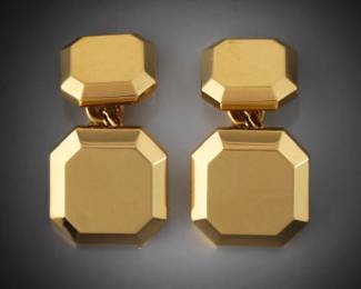 SHAY Pair of 18K Gold Cufflinks