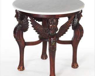 Carved Table with Winged Female Figures
