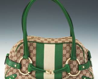 Gucci Horsebit Chain Bowler Monogrammed Canvas
