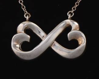 Tiffany Co Sterling Silver Infinite Heart Necklace