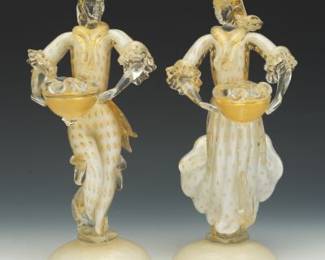 A Pair of Murano Glass Figurines