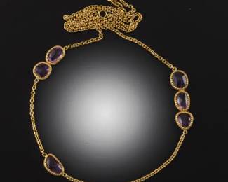 Lauren K Gold and Pink Sapphire Necklace
