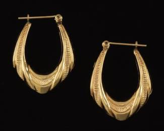 Ladies Pair of Gold Hoops