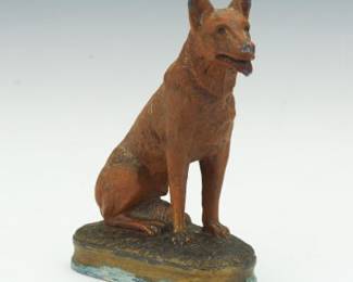 Patinated Bronze Figure of a German Shepherd Dog, Austria, Early 20th Century