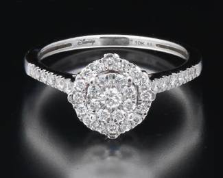 Ladies Gold and Diamond Disney Princess Ring