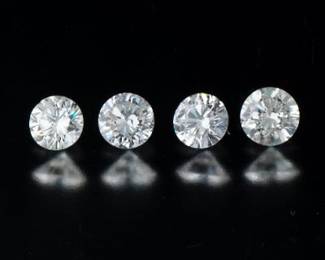 Unmounted Four 2.04 Ct Total Round Brilliant Cut Diamonds