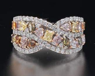 MODANI Jewels Gold, Color and White Diamond Ring