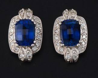 Ladies Sapphire and Diamond Earrings