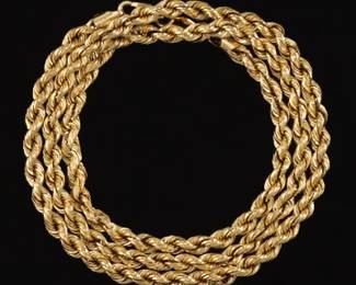 Ladies Gold Rope Necklace