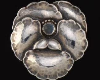 Jensen Sterling Moonstone Brooch