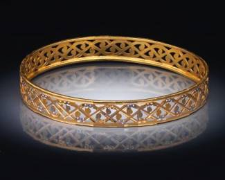 Ladies High Carat Open Work Bangle