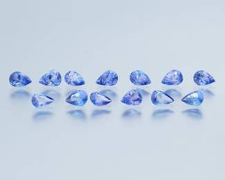 Multiple Unmounted 8,51 Ct Total Pear Cut Tanzanite Gems