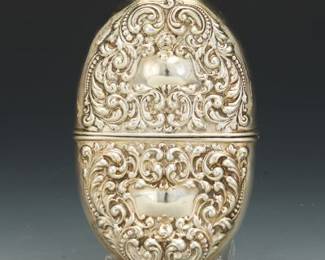 Sterling Silver Oval Cased Flask