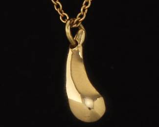 Tiffany Co. Elsa Peretti 18K Gold Tear Drop Pendant on Chain