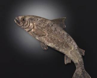 Victorian Sterling Silver Realistic Trout Pin Brooch