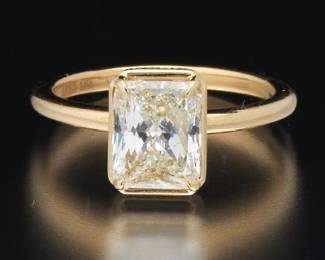 Ladies Gold and 2.19 Ct Diamond Solitaire Ring