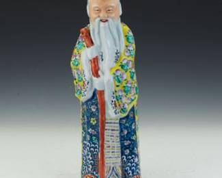 Chinese Famille Rose Porcelain Figure of Shou Lao