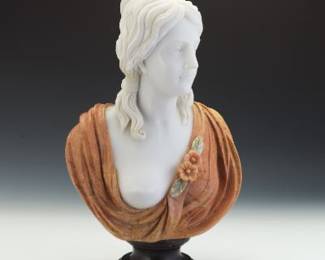 Carved Hardstone Bust of a Woman