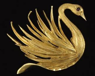 Ladies Swan Brooch