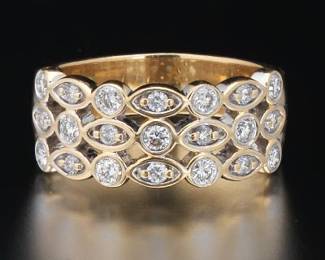 Ladies Gold and Diamond Band