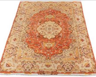 Fine Tabriz Wool and Silk Carpet