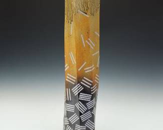 Tall Glazed Ceramic Spiral Vase, by David Nelson