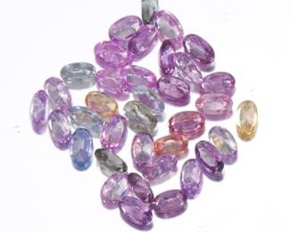 Multiple Unmounted 10.12 Ct Total Oval Cut Multicolor Sapphire Gems