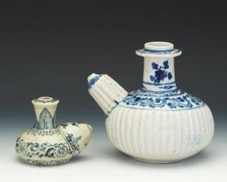 Chinese Export Two Porcelain Kendis for Arabic Markets