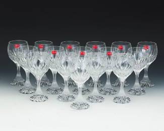 Baccarat France Sixteen Crystal Red Wine Glasses, Massena Pattern