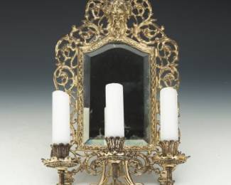 Rococo Style Mirrored Wall Sconce