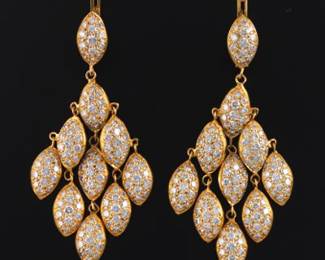 A Pair of 6.00 Carat Diamond Chandelier Earrings