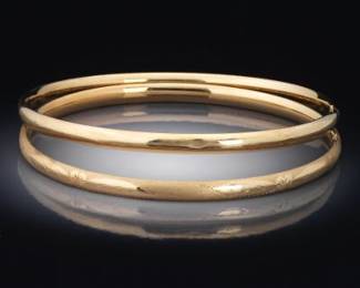 A Pair of Gold Bangle Bracelets