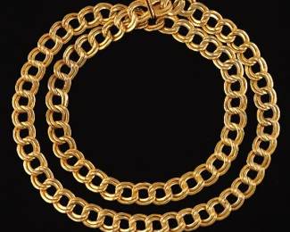 Ladies Gold Double Loop Necklace