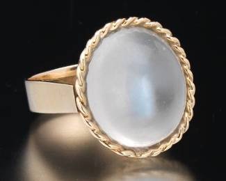 Ladies Gold and Moonstone Ring