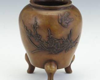 Japanese Bronze Tripod Incense Burner