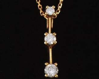 Ladies Gold and Diamond Pendant on Chain