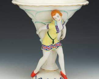 Art Deco Porcelain Figural Vase