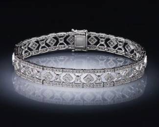 Ladies Retro Gold and Diamond Bracelet