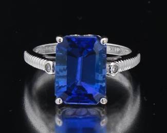 Ladies Gold, Tanzanite and Diamond Ring