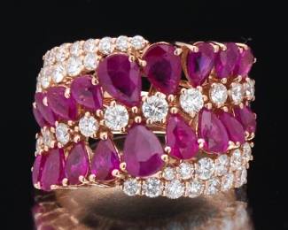 Effy Hematian Ruby And Diamond 14K Fashion Ring