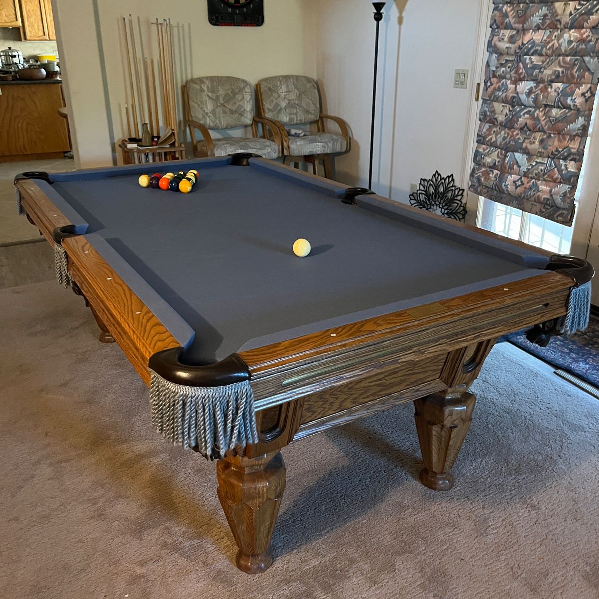 AVAILABLE FOR PRESALE!
Olhausen Pool Table – $650
Professional delivery included in price (first floor only; additional fee for second floor delivery).