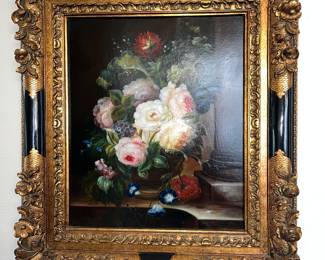 Remington painting in antique French Giltwood frame