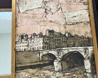 Brutalist city scape, signed by artist