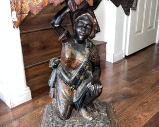 Antique Blackamoor side table. This table was a gift from Ursula Andress in the 1970’s.