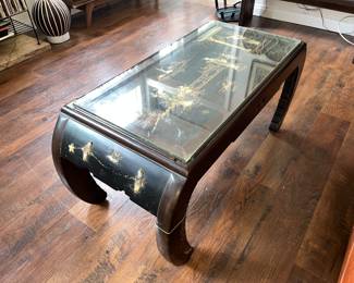 Antique lacquer Asian coffee table