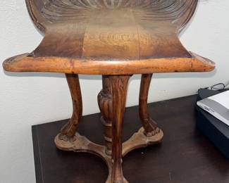 Antique Nouveau seashell vanity seat