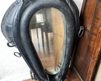 Antique horse collar mirror